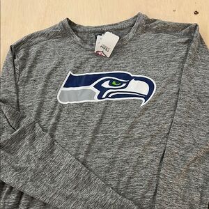 Men's Seattle Seahawks Gray Long Sleeve Shirt size Large